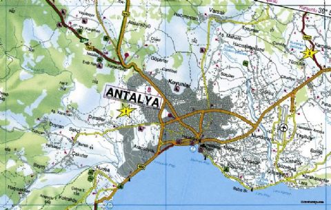 Antalya, Antalya City Map, Map of Antalya, South Turkey Map, Turkey Antalya Map