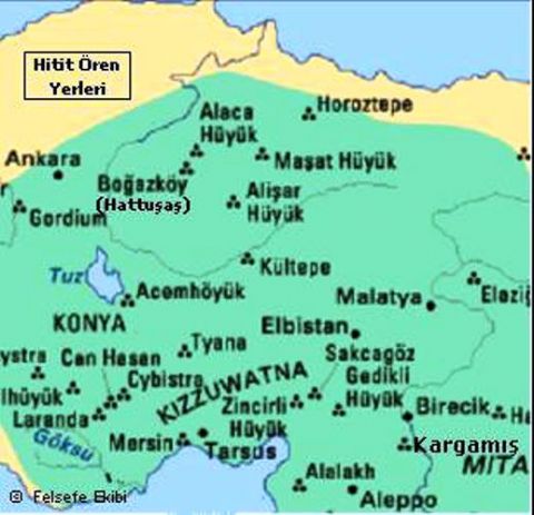 Hittites Map, Ankara Map, Map of Hatti