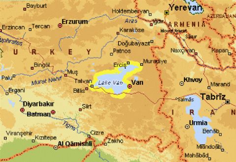 Van Map, Map of Van, East Turkey Map, Van Lake Map