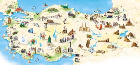 Turkey travel map, map of Turkey